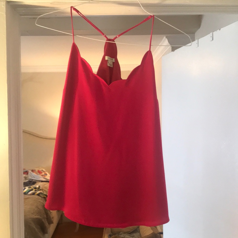 Hot pink scalloped blouse